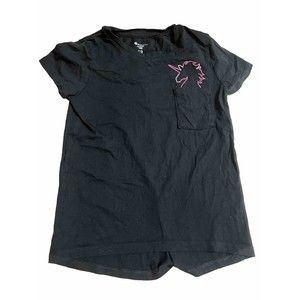 Members Mark Girls Black Embroidered Unicorn Tee Short